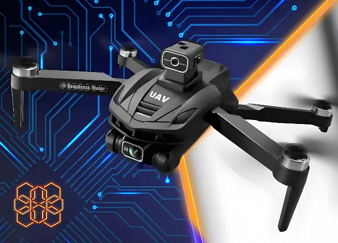 Drona inteligenta UAV, Pentru copii sau adulti, HexaCraft SKYLITE, QuadCopter filmari aeriene, camera 4K, protectie cu senzor de evitare al obstacolelor, RPA Mod stabilizare AI, Autonomie baterie mare, Functii distractive rotire 360, Material premium